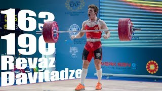 Revaz Davitadze (85kg) 163kg Snatch 190kg Clean and Jerk - 2018 European Champion