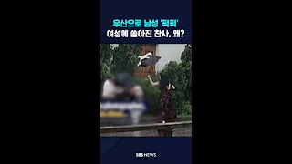 우산으로 남성 '퍽퍽'…여성에 쏟아진 찬사, 왜? #shorts