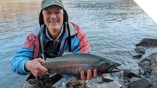 Steelhead fishing from shore using Stingeye Spinner