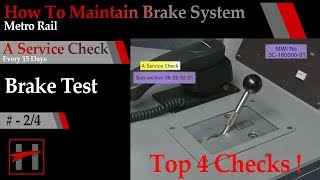Brake System Maintenance in Metro Trains : Checks at 15 days interval #2/4 : Brake Tests