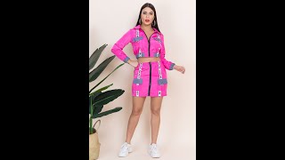 New stylish three colors inelastic fabrics pocket zip-up two-piece set  049661