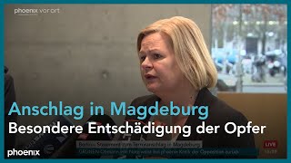 Aufarbeitung des Anschlags in Madgeburg: Statement von Nancy Faeser | 16.01.2025