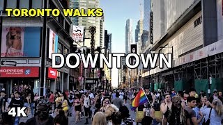 Downtown Toronto - Sunday afternoon walk in the summer [4K]