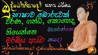 53 - භාෂාව බොරුවක්, වර්ණ, ගන්ධ කොහෙද තියෙන්නේ , මරබිය ඇයි ?, මැරෙන්නේ කයද ?