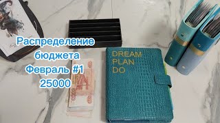 Распределение бюджета 25000 \\\\ Первое распределение Февраля 2025 #cashenvelopes