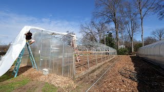 Installing New Greenhouse Plastic