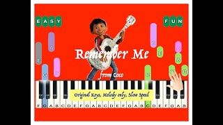 Remember Me from Coco, D major, Right Hand Only, Slow speed, Virtual or in person piano lesson