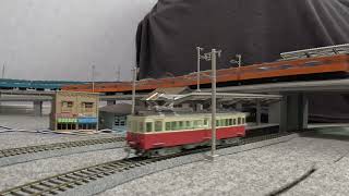 Hoscale 高架島式ホームと立体交差＋ちょっと勾配＋架線柱 103系 琴電 【GoPro】 part2