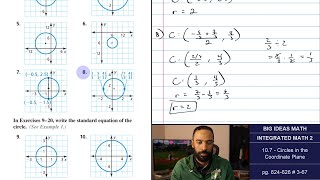 Big Ideas Math [IM2]: 10.7 - Circles in the Coordinate Plane (Lecture & Problem Set)