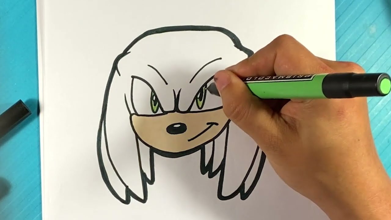 Easy How To Draw Knuckles Face From Sonic 2 Youtube