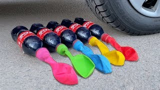 Crushing Crunchy & Soft Things by Car! EXPERIMENT: Car vs Coca Cola with Balloons