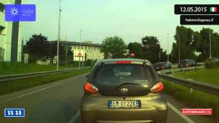 Driving through Milano (Italy) from Niguarda to Limbiate 12.05.2015 Timelapse x4