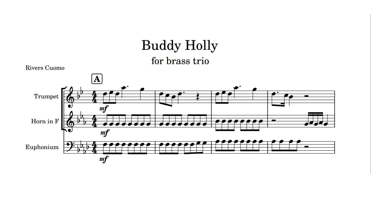 Buddy Holly By Weezer But It's For A Brass Trio - YouTube