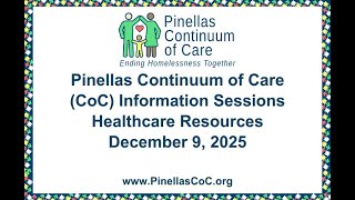 Pinellas CoC Info Session - Healthcare Resources