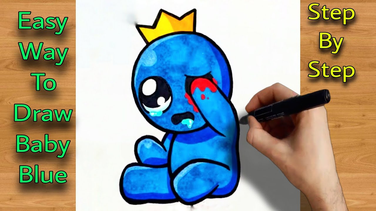 How To Draw Baby Blue From Rainbow Friends - Roblox Drawing - YouTube