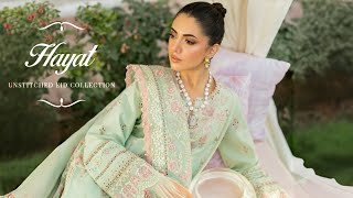 Akbar Aslam Unstitched Eid Collection 2024 | Hayat Luxury Lawn Collection By Akbar Aslam