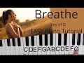 Breathe  -Marie Barnett (Key of D)//EASY Piano Tutorial