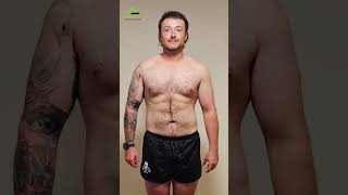 Initially weighing 92kg, Edward has dropped down to 77kg at the end of his journey