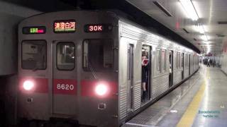 東急田園都市線準急清澄白河行き（東急8500系）用賀駅発車