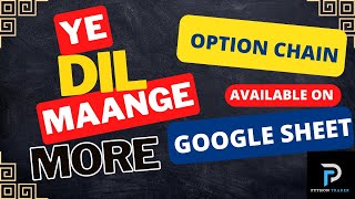 NFO, CDS, MCX option chain live data with greeks in google / local sheet using Zerodha