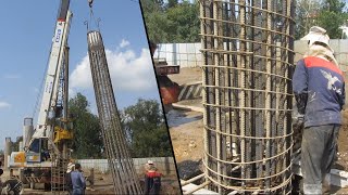 Deep Foundation Piles - Making Of Pile Cage And Cage Lowering