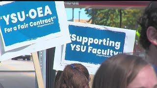 YSU faculty union strike continues into Wednesday as students head back to class