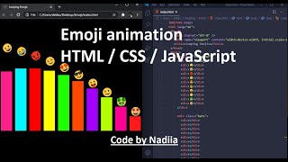 Animated emoji tutorial in HTML and CSS. Programming project for beginners.