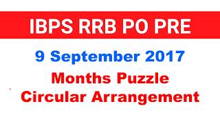 Circular Seating Arrangement and Month Puzzle Asked in RRB PO PRE 9 sept 2017