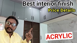 Acrylic Cupboards Price in Telugu Interior Finish for Wardrobe Kitchen Cabinets Cost for Sqft