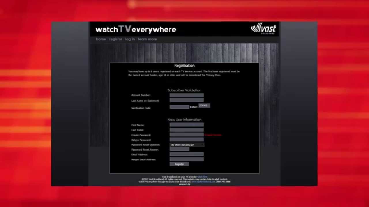 Tv Everywhere User Registration Tutorial Youtube