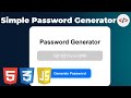 ⚡ Create a Simple Password Generator | Modern UI (HTML CSS JS)