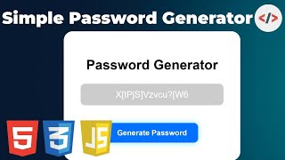 ⚡ Create a Simple Password Generator | Modern UI (HTML CSS JS)