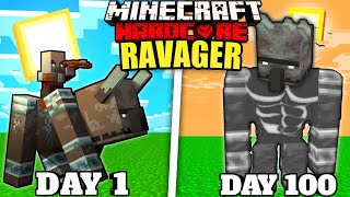 I Survived 100 Days as RAVAGER in Minecraft Hardcore(HINDI)