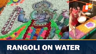 Wonderful Flower Rangoli On Yamuna Waters, Watch Incredible Video | OTV News English