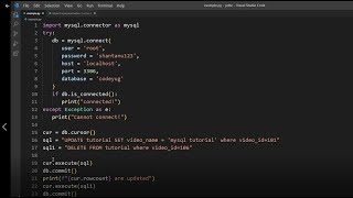 Python MySQL Tutorial | Advanced python tutorial Python MySQL - Update Table data