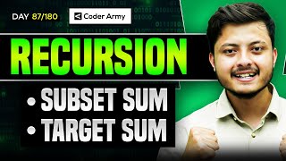 Lecture 62: Recursion on Subset Sum || Target Sum