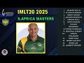 international master league 2025 all 6 teams final squad all teams final squad imlt20 ilm 2025