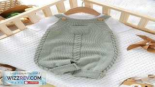 Baby Boy Light Green Knitted Jumpsuit Romper With Suspenders Fashionable Casual Review