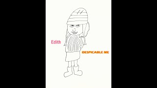 How to Draw Edith from Despicable Me animation step by step | #shorts