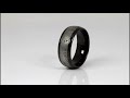 black zirconium and meteorite wedding band