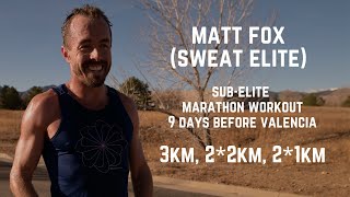 Sub-Elite Marathon Workout - Matt Fox - 3km, 2*2km, 2*1km