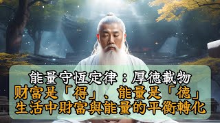 能量守恆定律：厚德載物，财富是「得」，能量是「德」，財富與能量的平衡轉化，亦是福德的顯化