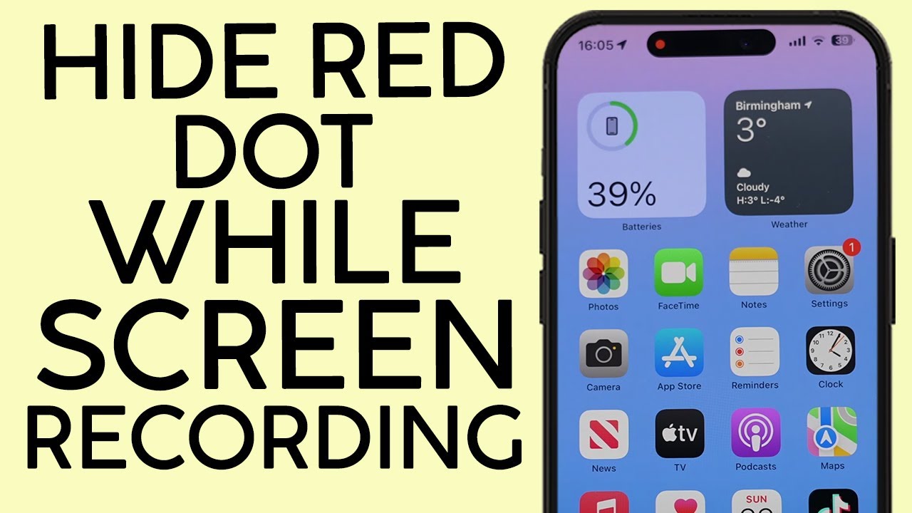 How To Hide Recording Red Symbol While Screen Recording On IPhone IPad ...