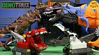 New Dinotrux Mega Construx Crater Rumble Set  With Spinosaurus, TREX Learn Dinosaur Names Unboxing