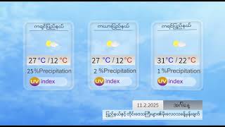 နေ့စဉ် မိုးလေဝသ ခန့်မှန်းချက် - DVB Weather (၁၁ ရက် ဖေဖော်ဝါရီလ ၂၀၂၄ ညနေပိုင်း)