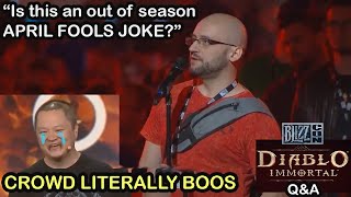 Diablo Immortal Devs get BOO'ED at Q\u0026A \u0026 \