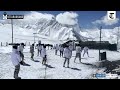 uttarakhand itbp personnel play volleyball at minus 20 degrees celsius at indo china border outpost