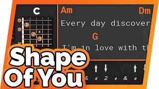 Shape Of You Guitar Tutorial (Ed Sheeran) // Easy Chords Play Along