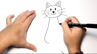 Cómo Dibujar un Gato paso a paso | Dibujos Fáciles de Animales para Niños