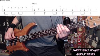 Sweet Child O' Mine by Guns N' Roses - Bass Cover with Tabs Play-Along